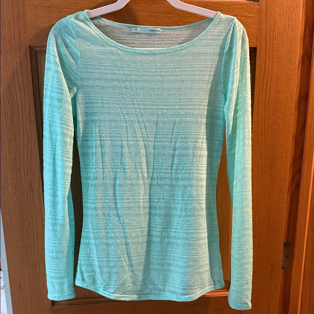 Maurices Aqua Long Sleeve Top